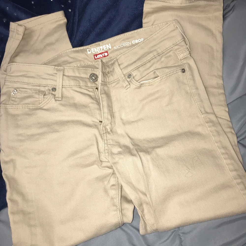 Khaki Crop Capris